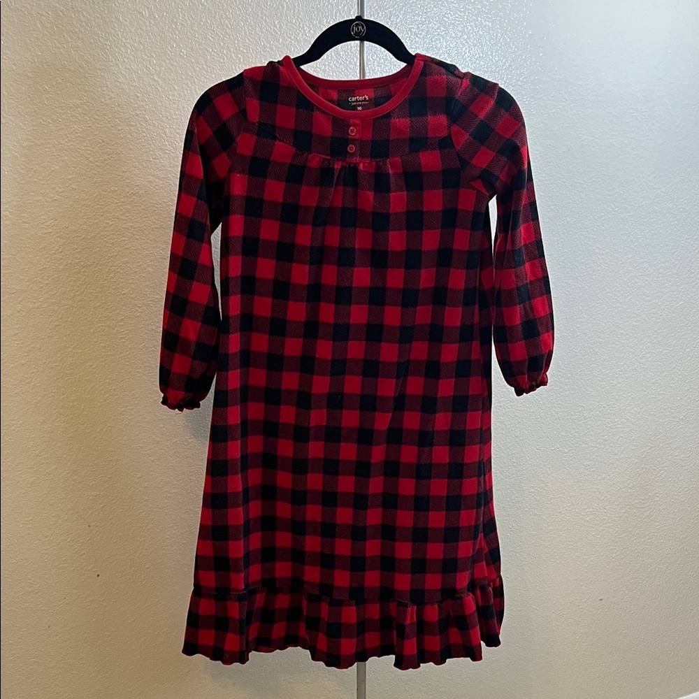 Carter's Red and Black Checkered Kids Nightgown